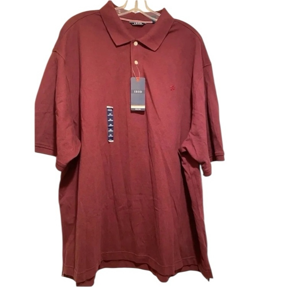 IZOD men’s 2XL NEW Polo Shirt Cotton Maroon Plum